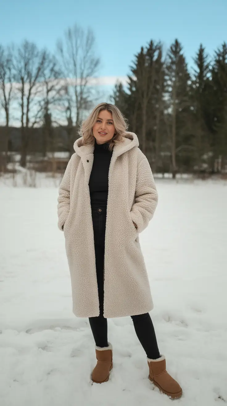 Best cold weather outfits 2026 - Teddy Cocoon And Shearling Boots