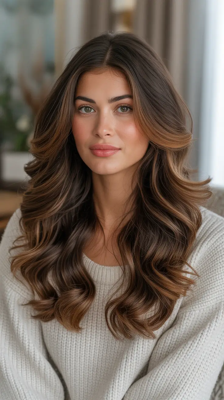Dark Brown Hair Color 2026 - Sleek And Rich - Caramel Contouring For Cozy Brunettes
