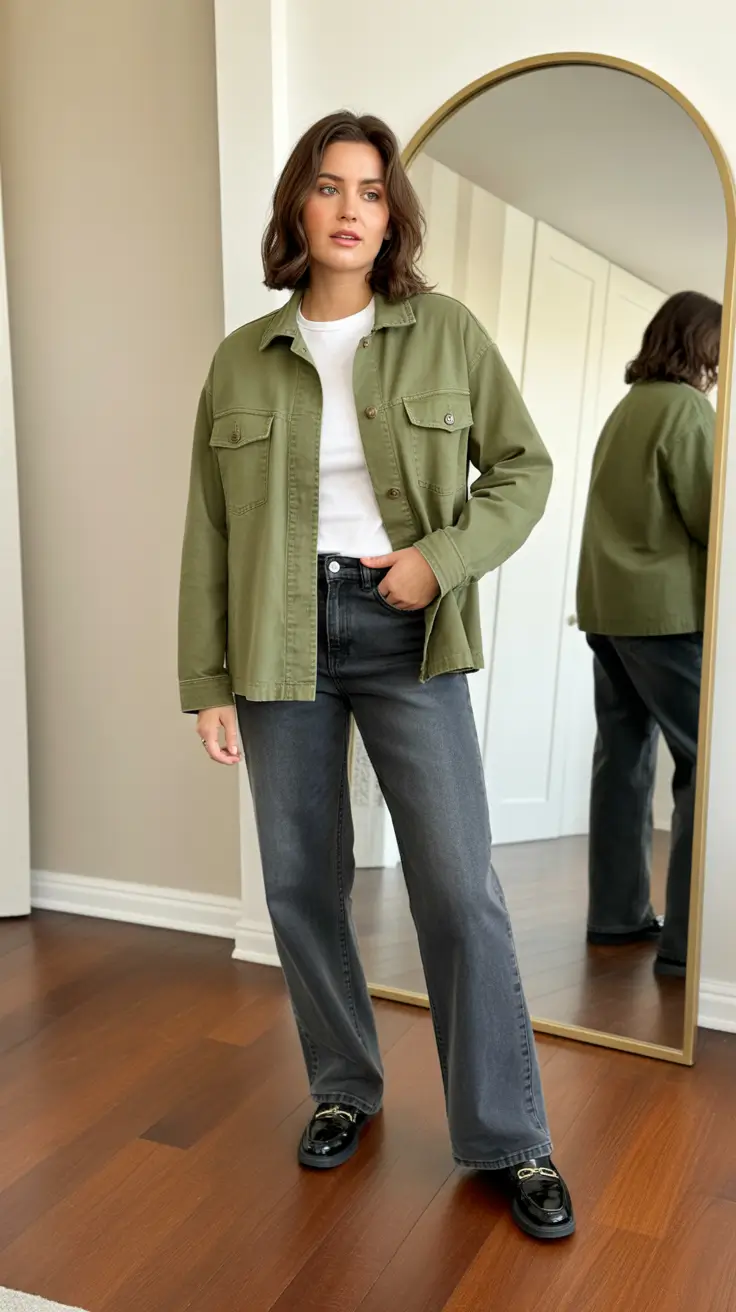 Trendy everyday outfits 2026 - Utility Jacket And Charcoal Denim For Modern Minimalists
