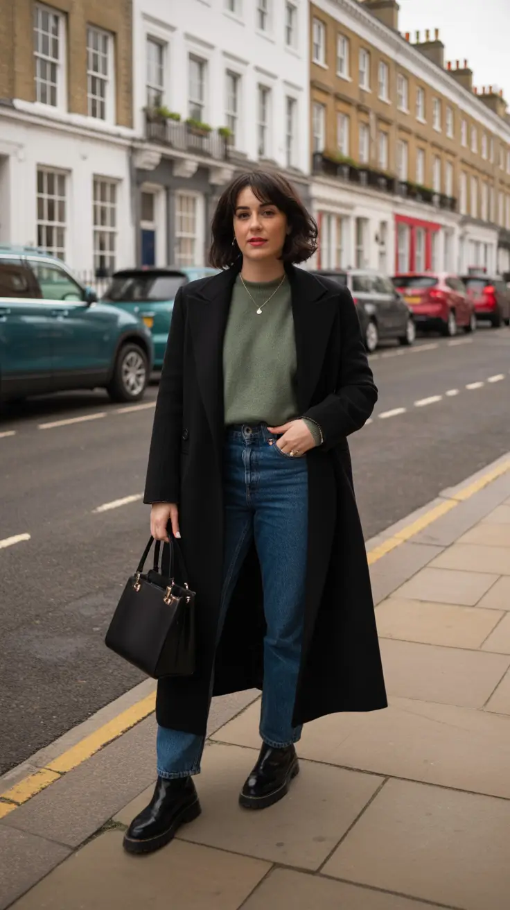 Trendy everyday outfits 2026 - Long Coat And Knit For Cool Weather Coffee Runs