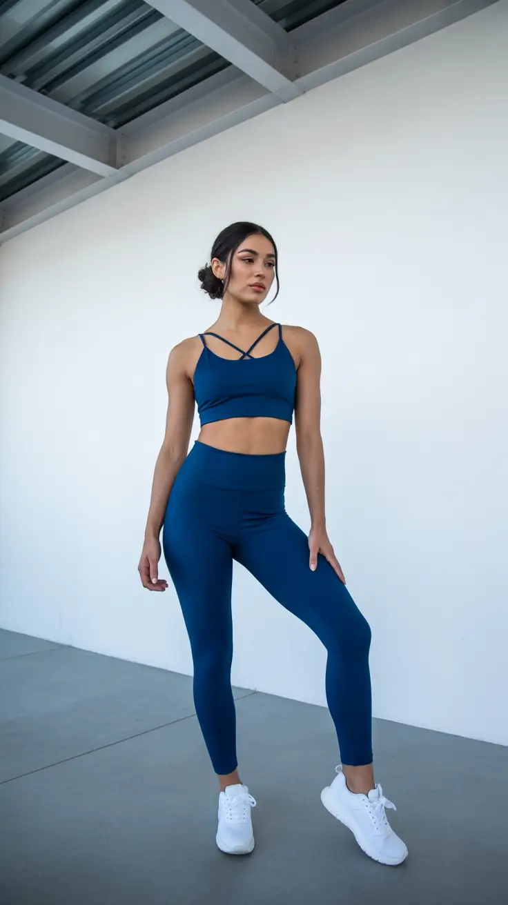 Best gym outfits 2026 - Deep Teal Set With Minimal Straps