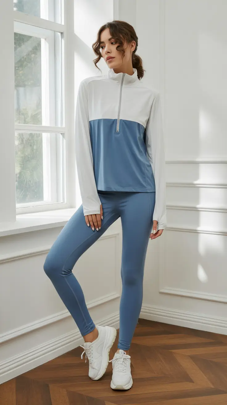 Best Gym Outfits 2026 - Crisp Quarter-Zip And Streamlined Leggings