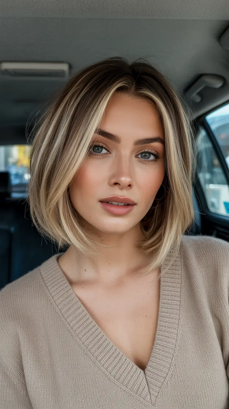 hair color ideas 2026 Creamy Contour Bob For Bright Summer Errands