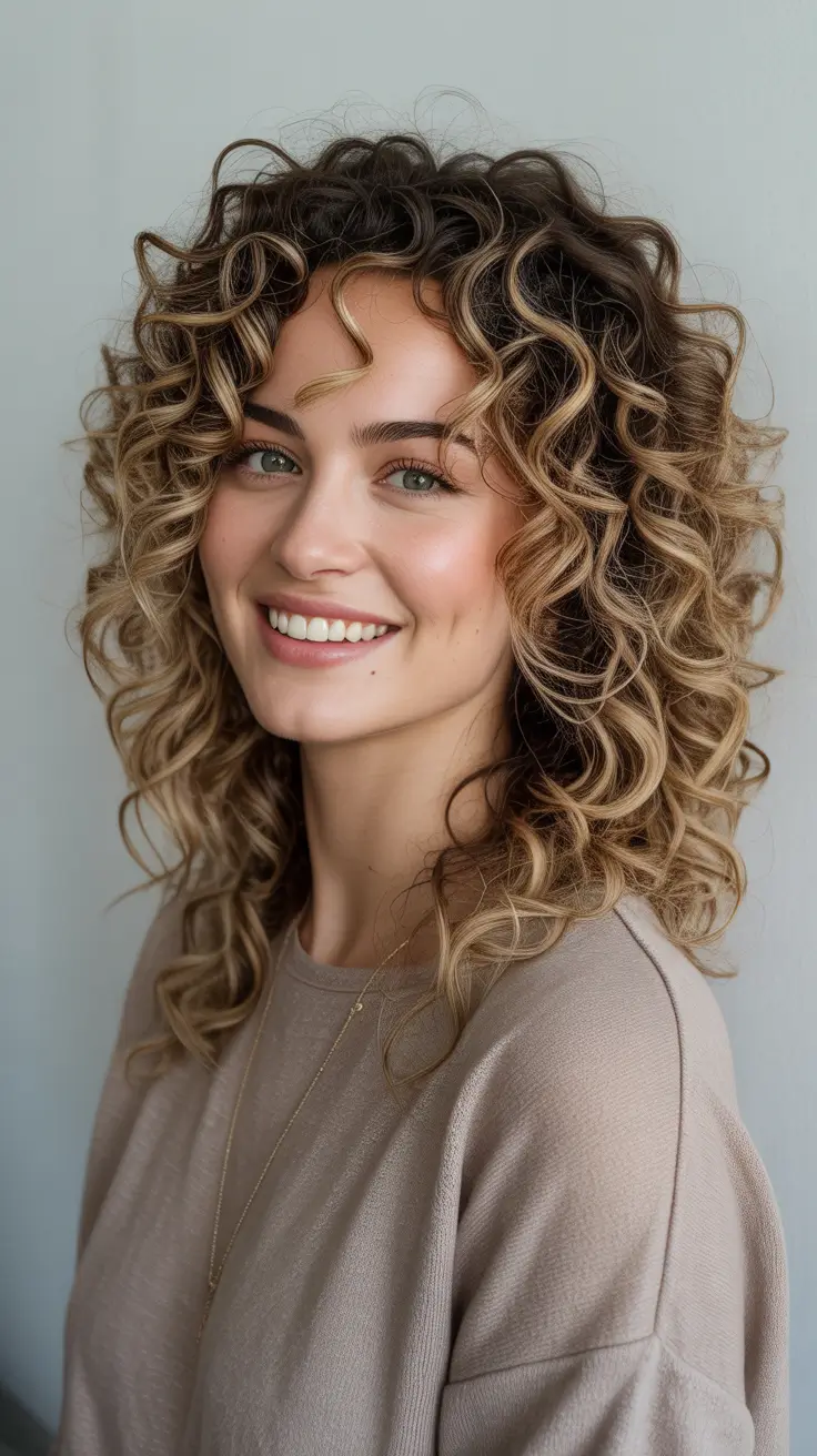 hair color ideas 2026 by all season - Sunlit Curls With Honey Ribbons