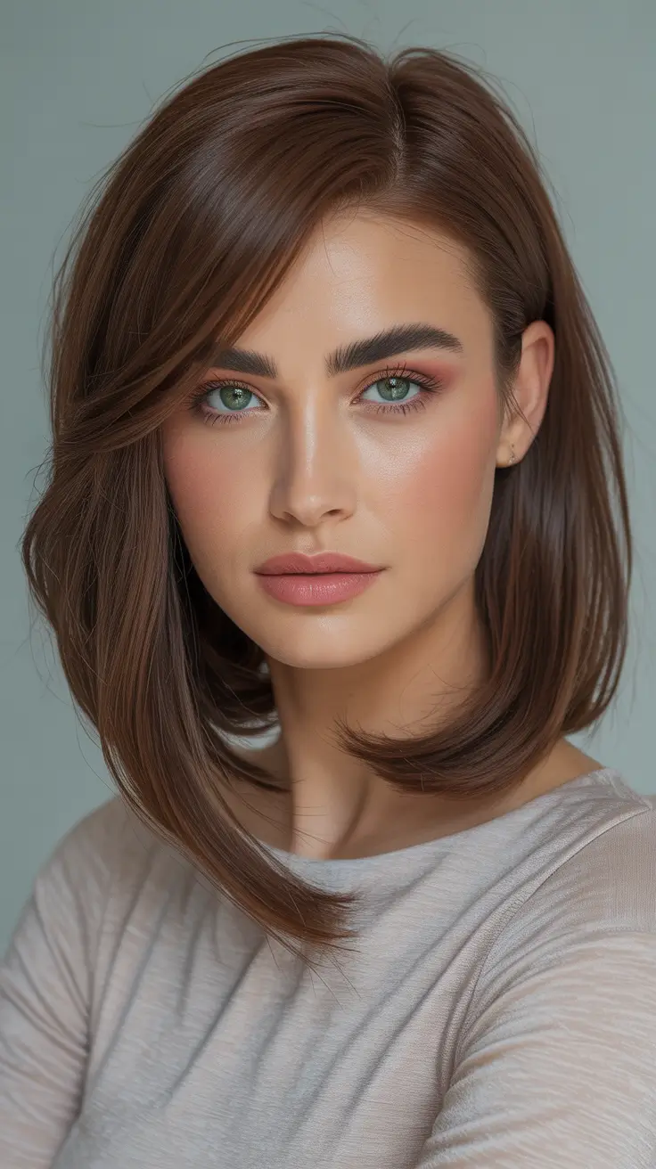 Best haircut ideas 2026 Polished Asymmetrical Lob With Side Sweep