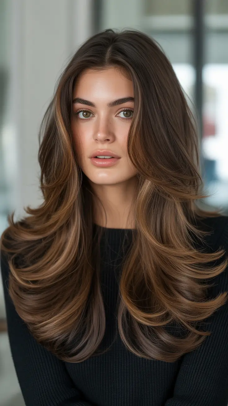 Best Haircut Ideas 2026 - Layered Bombshell Blowout For Long Hair