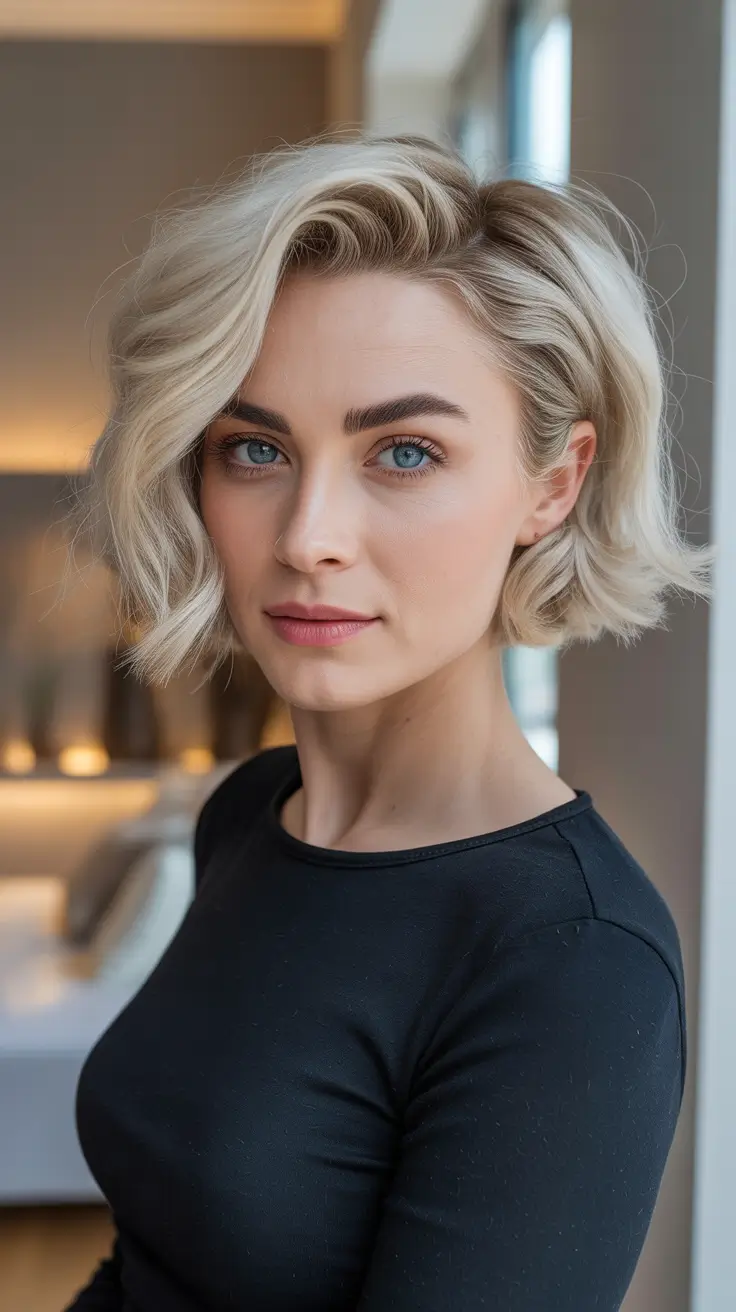 Best haircut ideas 2026 Textured Blonde Bob With Side Part