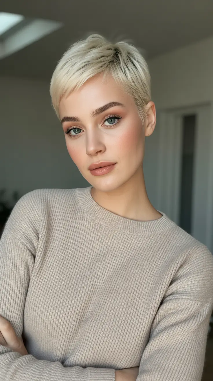 Best Haircut Ideas 2026 - Icy Platinum Pixie Crop For 2026