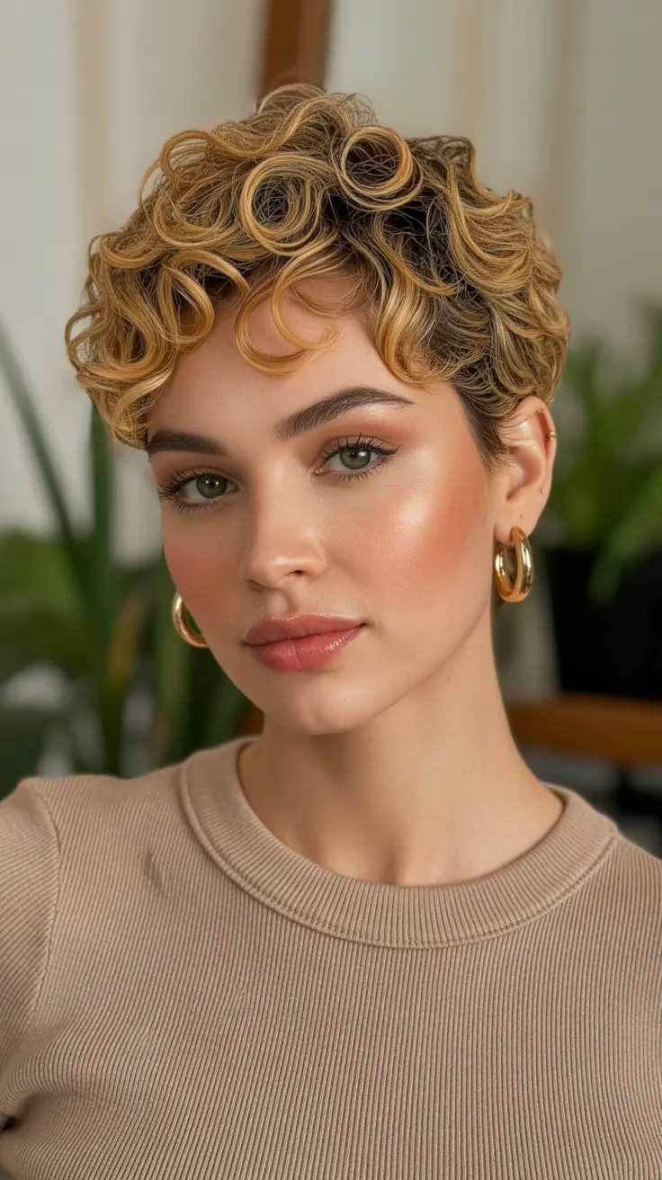 Honey Blonde Hair Color 2026 Textured Honey Curls With A Deeper Base