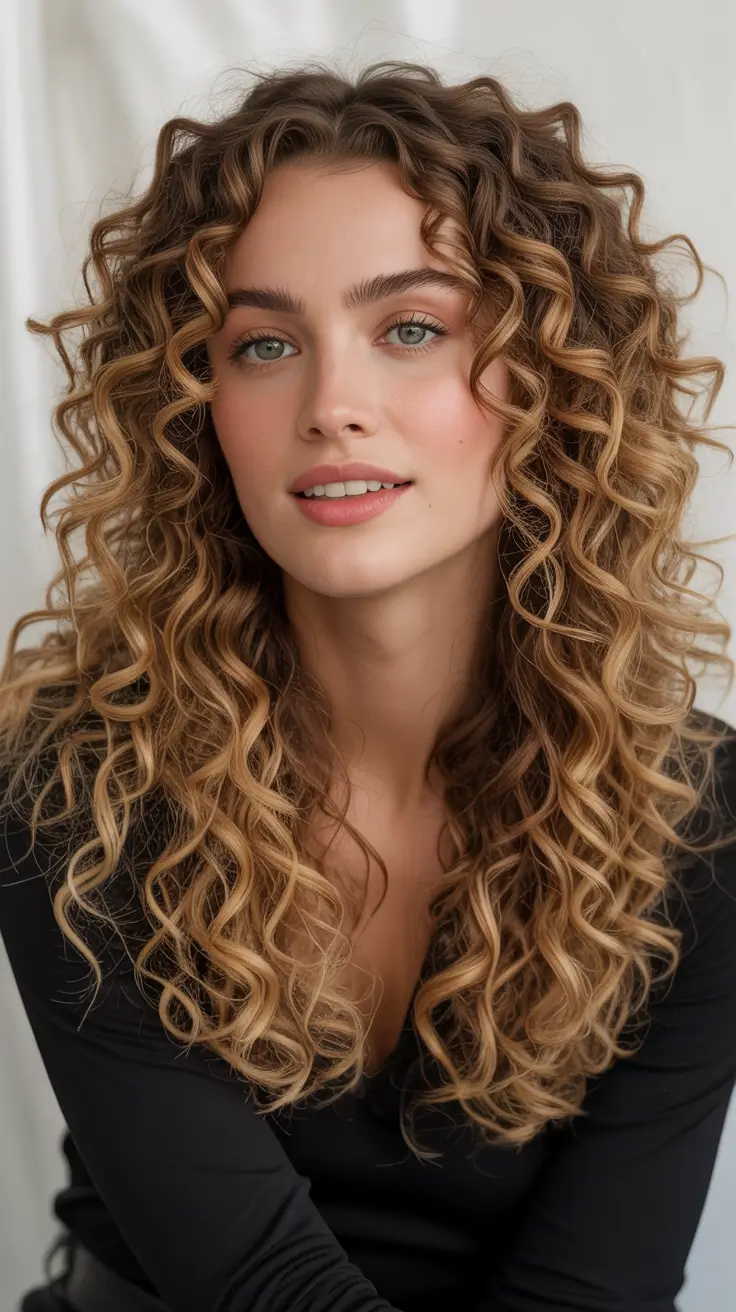 Honey brown hair color 2026 - warm and radiant - Defined Honey Curls With Luminous Ends