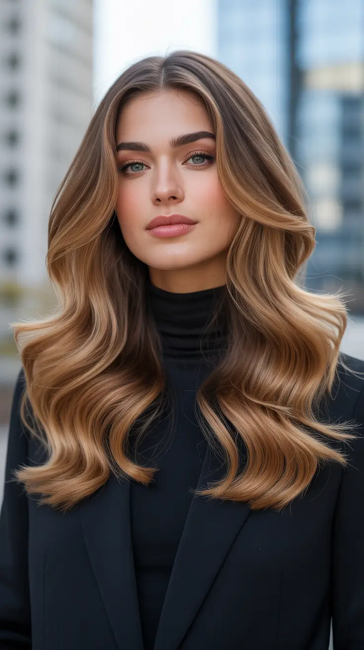 Honey brown hair color 2026 - warm and radiant - City Chic Honey Brown Power Waves