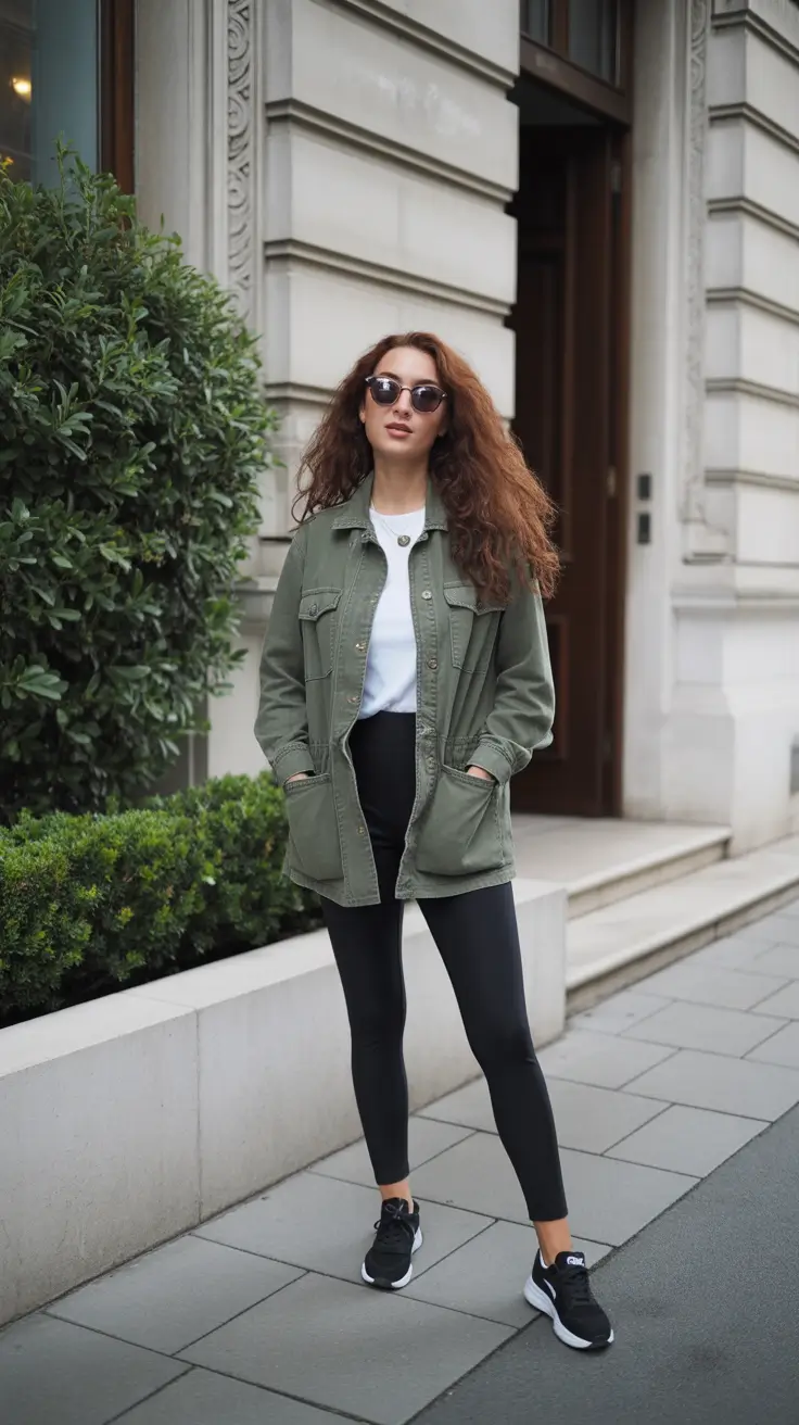 Trendy leggings outfits 2026 - Utility Jacket And Sport Foundations