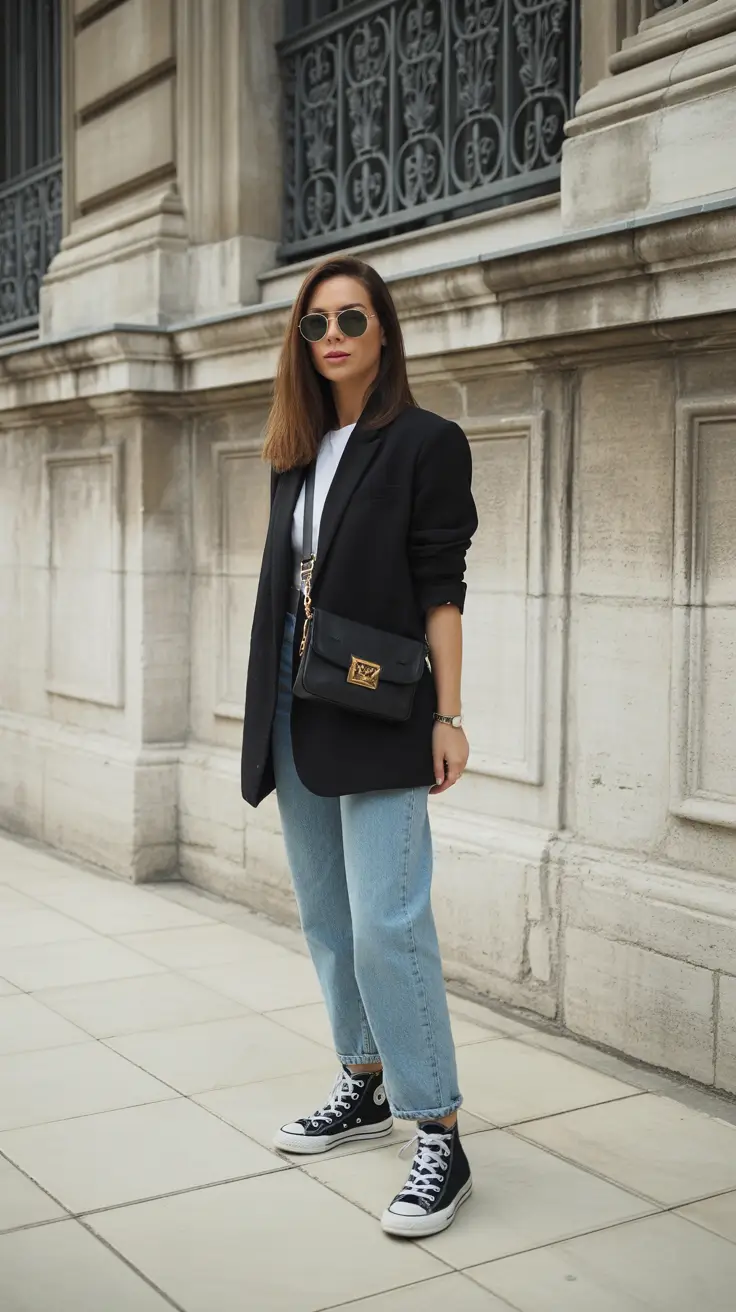 New York Street Style 2026 - Blazer And High-Tops, Uptown-To-Downtown Ease