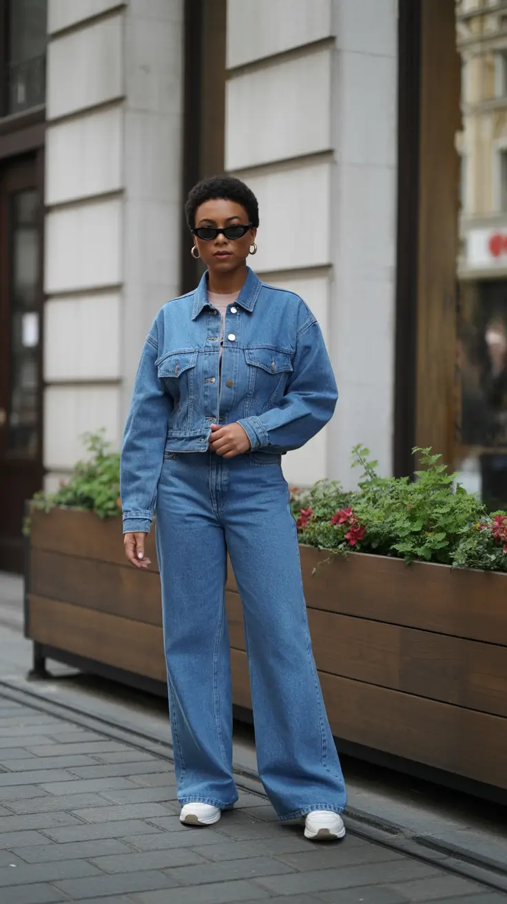 Outfit Ideas For Black Women 2026 - Double Denim For Laid Back City Days