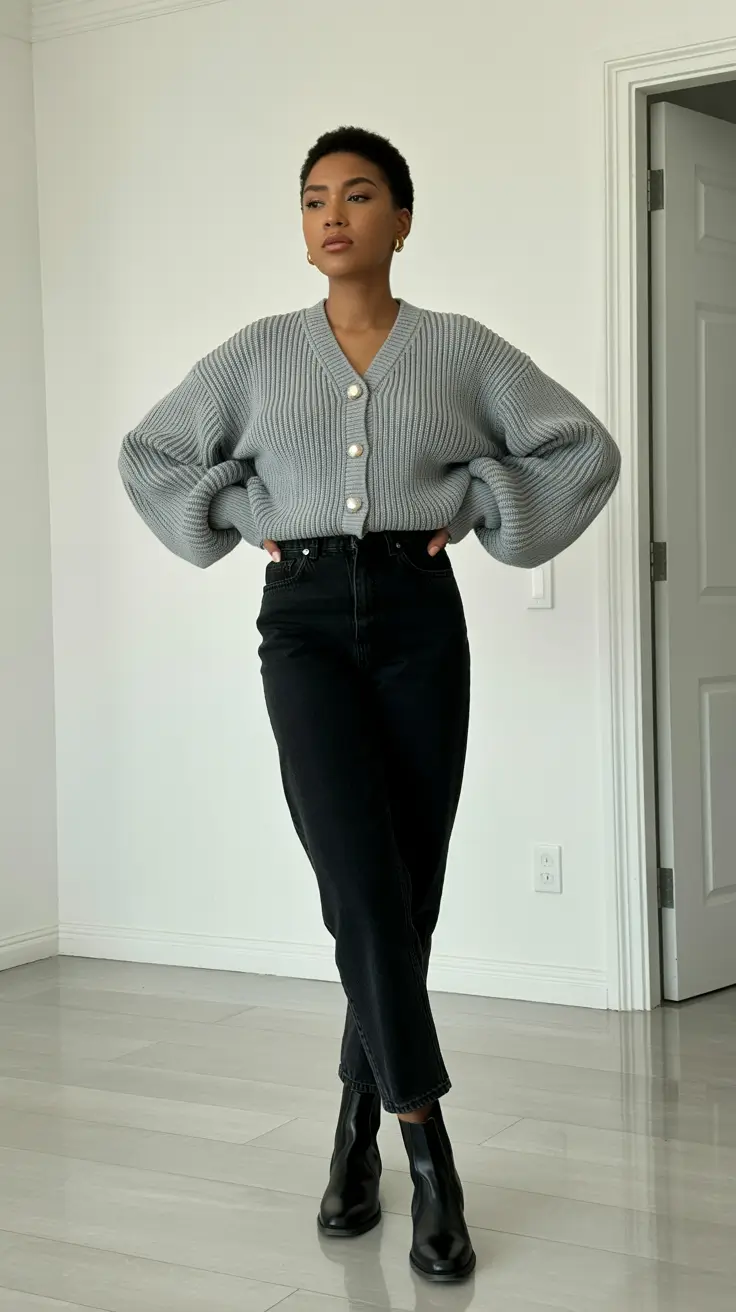 Outfit ideas for Black women 2026 - Cozy Knit Layers That Still Look Polished