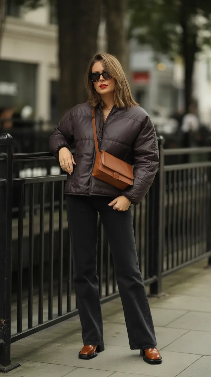 Elegant outfits for women over 40 in 2026 - Cocoa Puffer with Clean Lines