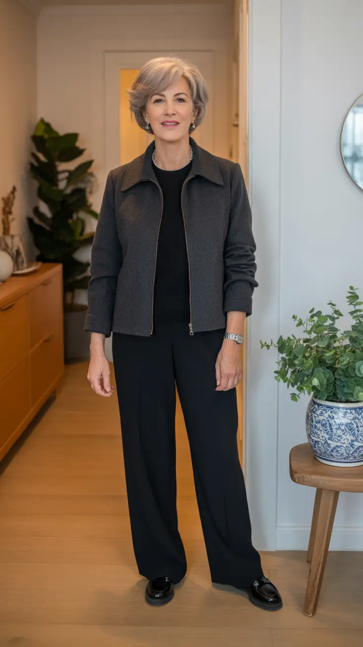 Chic outfits for women over 50 in 2026 - Monochrome Ease With Tailored Calm