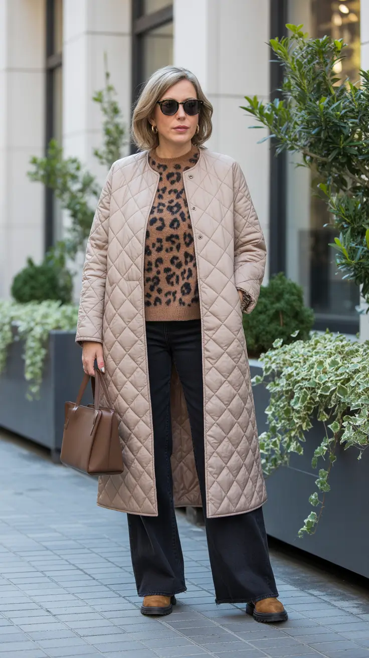 Chic outfits for women over 50 in 2026 - Quilted Coat, Animal Print, Cold-Ready Chic