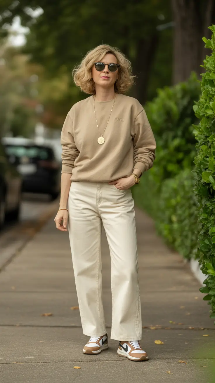 Chic outfits for women over 50 in 2026 - Buttery Neutrals With Weekend Energy