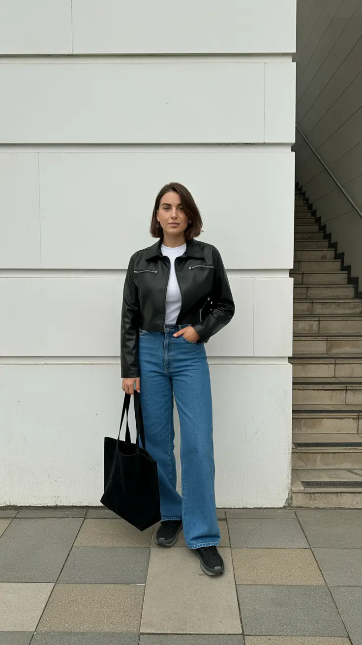 NEW outfit ideas 2026 - Modern Moto And Wide Denim