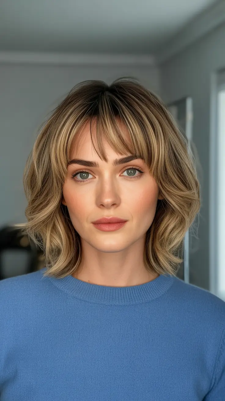 Modern shag hairstyles 2026 Dimensional Blonde Shag With Gentle Fringe