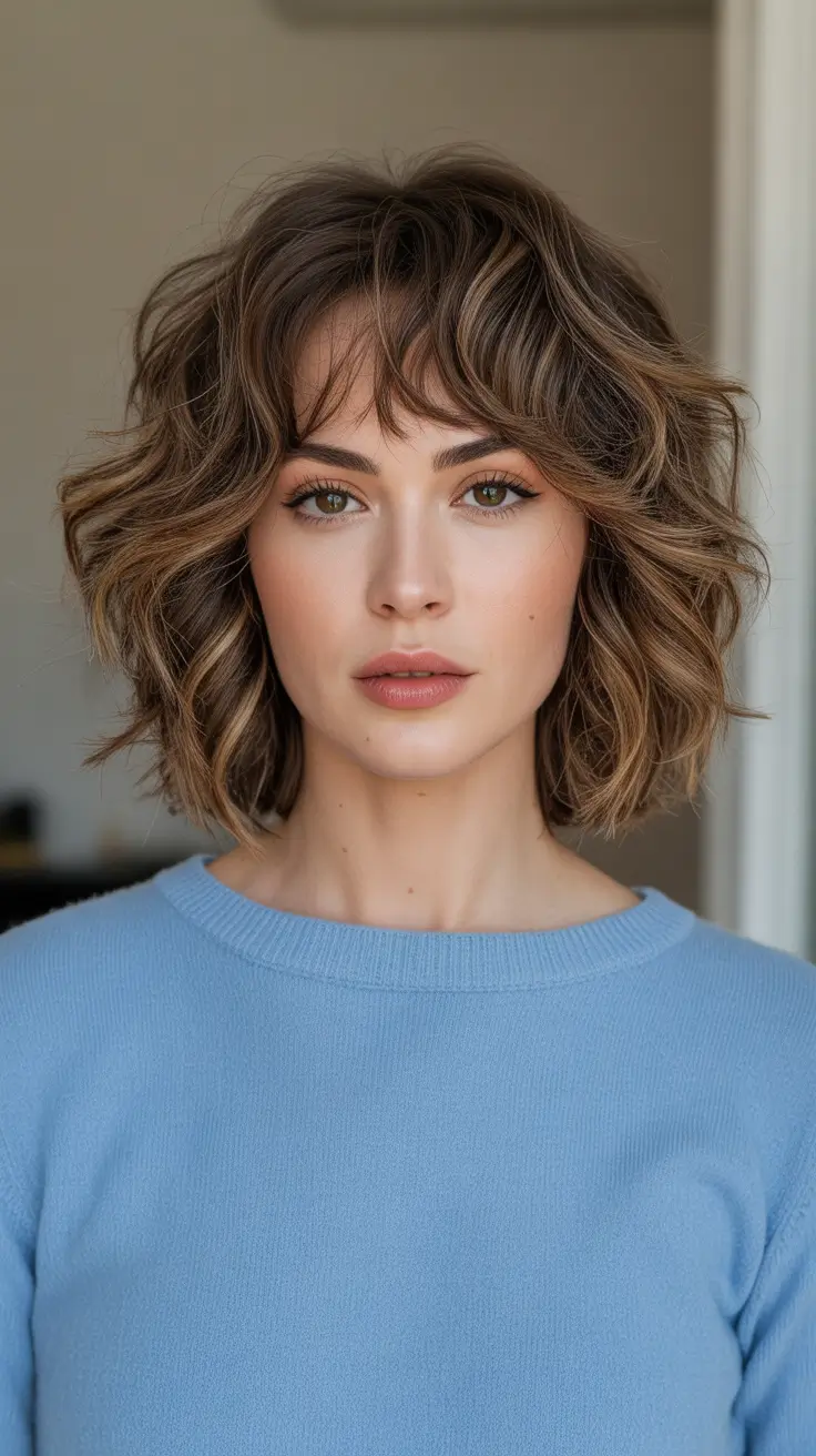 Modern Shag Hairstyles 2026 - Chic Short Shag Bob With Tousled Waves