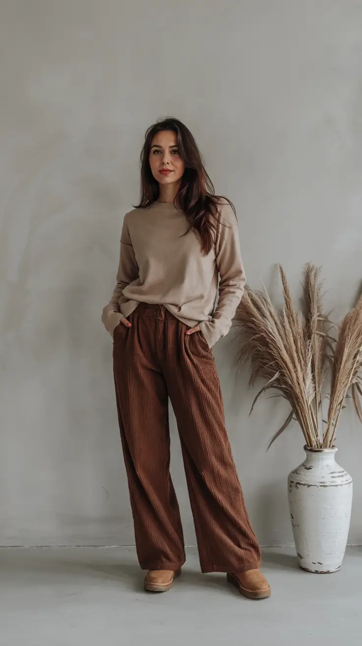Cute trendy outfits 2026 - Corduroy Calm In Neutrals