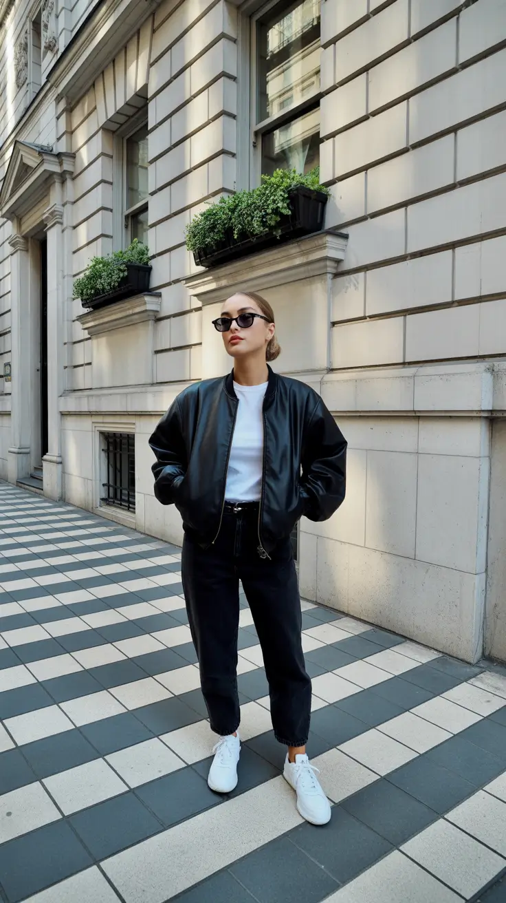 Cute trendy outfits 2026 - Clean Bomber And Cropped Black Denim