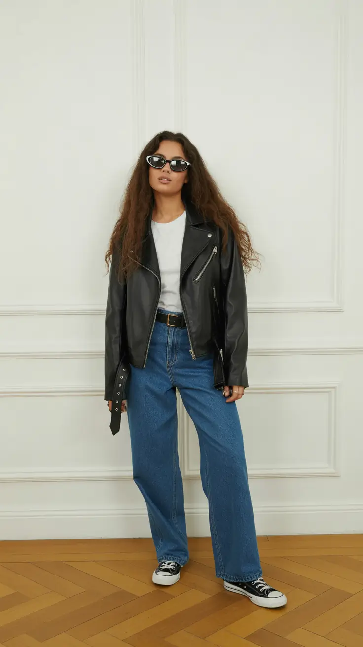 Cute trendy outfits 2026 - Moto Classic With Converse Attitude