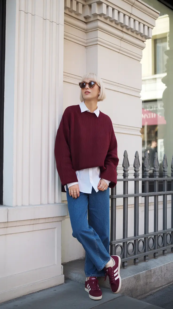 Cute trendy outfits 2026 - Burgundy Prep Remix