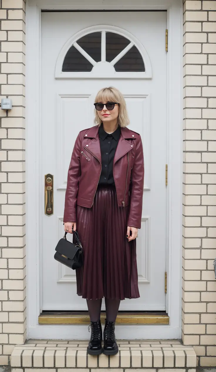 Cute trendy outfits 2026 - Burgundy Pleats With Edge