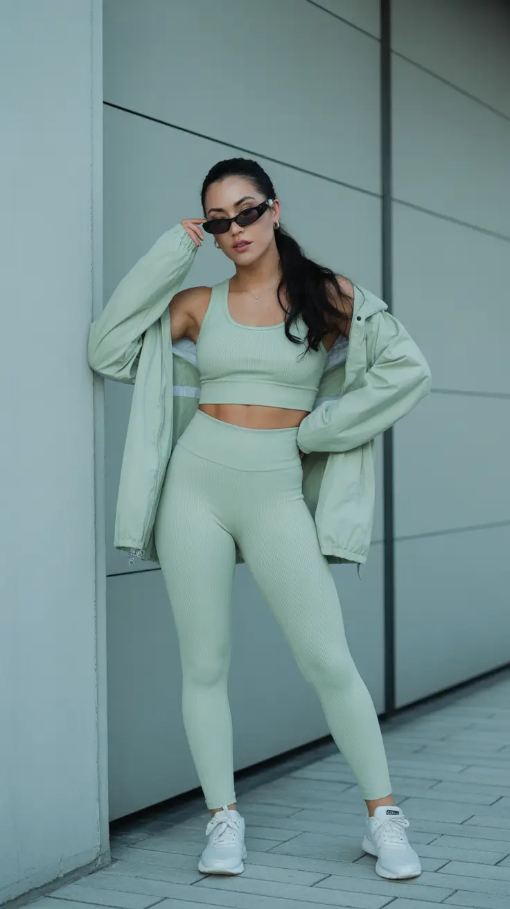 Best women workout outfits 2026 - Mint Monochrome Street-To-Studio