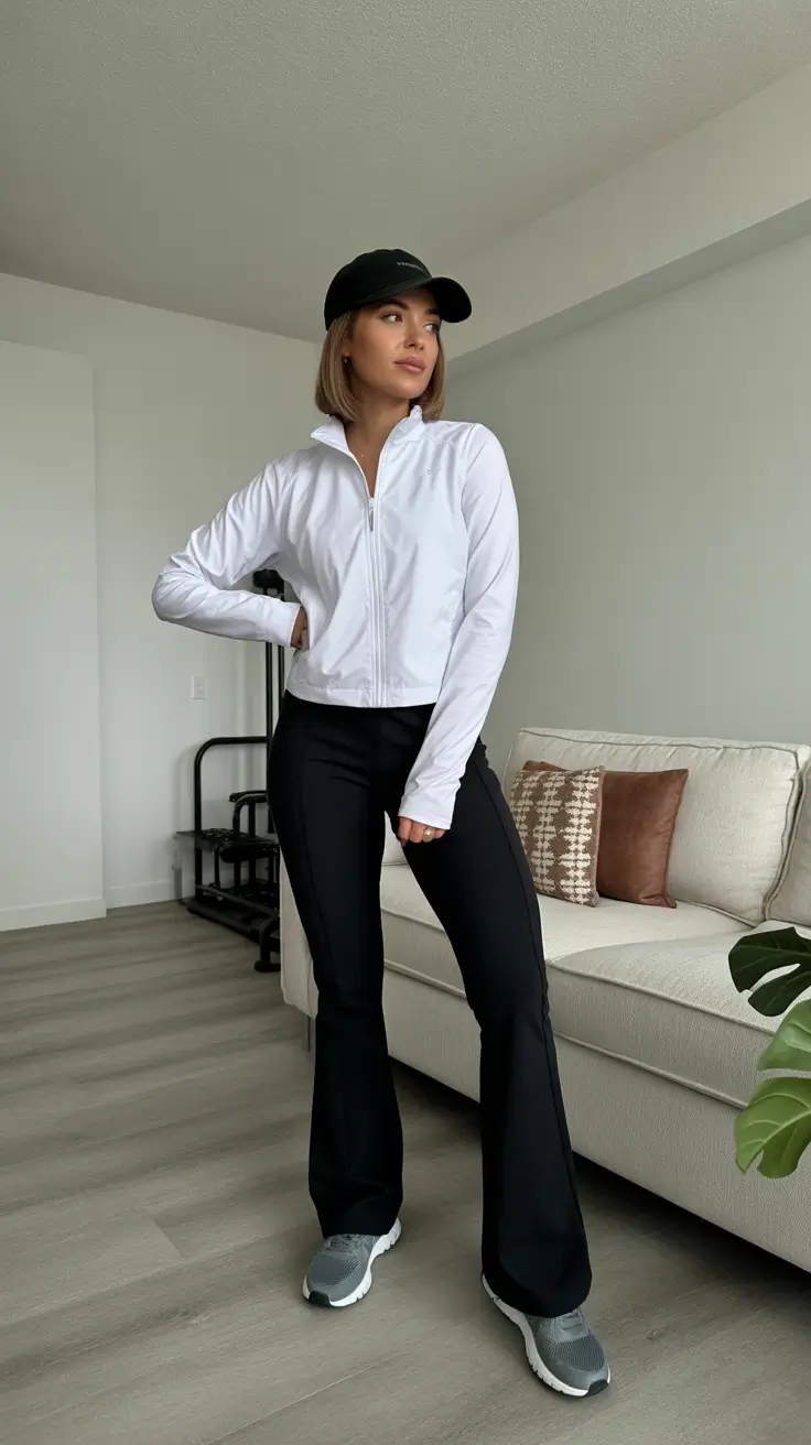 Best women workout outfits 2026 - Zip Jacket With Flared Performance Pants