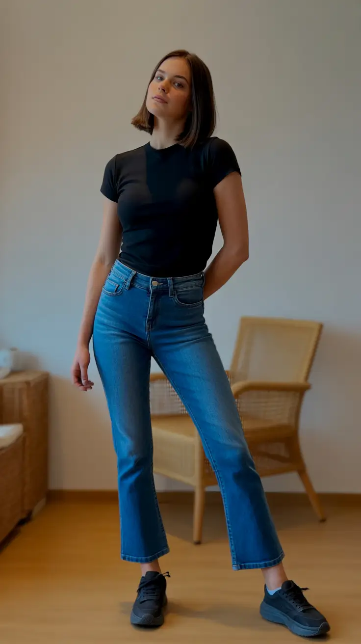 y2k outfits 2026 - Clean Tee And Cropped Denim Simplicity