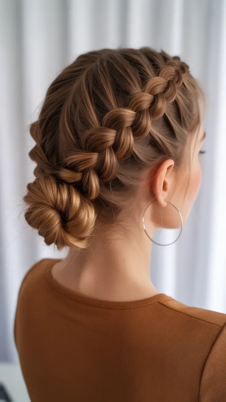 Trendy Braid Hairstyle Ideas 2026 Braided Crown Bun For All Day Polished Vibes