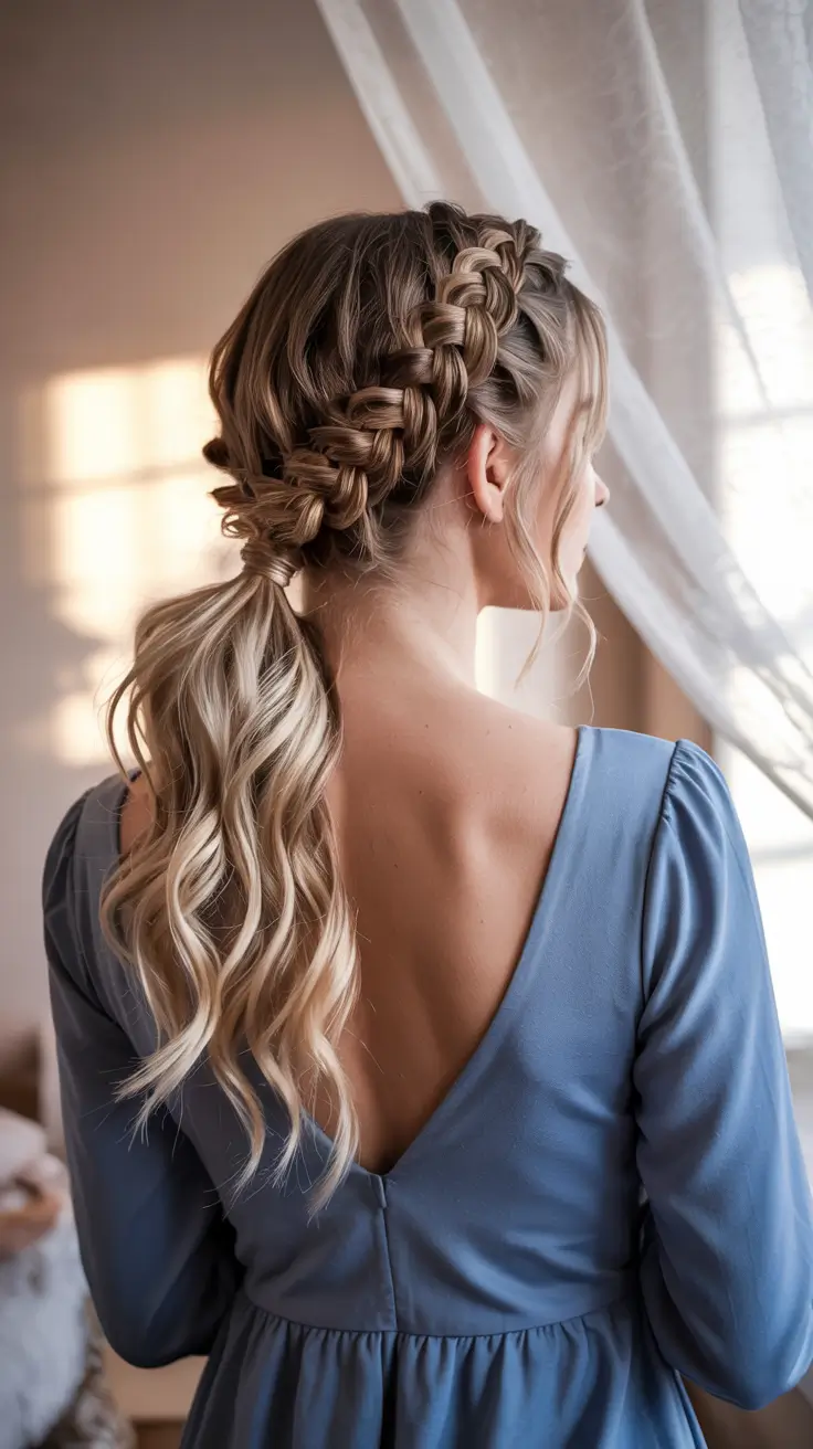 Trendy Braid Hairstyle Ideas 2026 Side Braid Ponytail With Soft Glam Waves