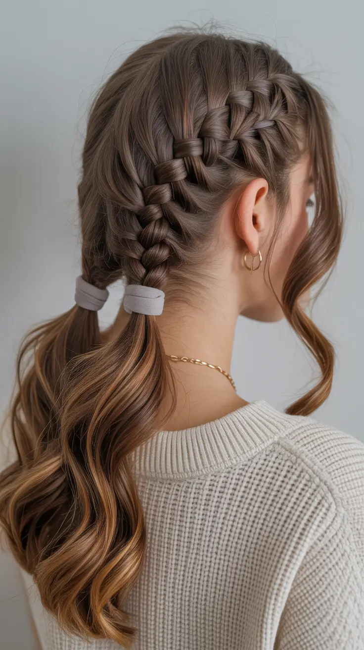 Trendy Braid Hairstyle Ideas 2026 Playful Twin Braids With Wavy Ends