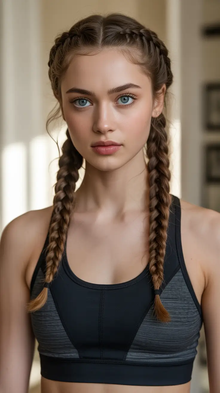 braids hairstyles - Sporty Double Dutch Braids For Active Days