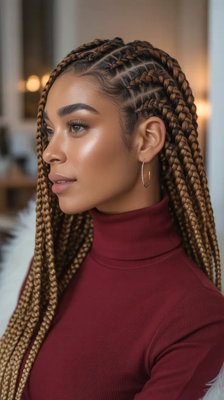 braids hairstyles - Golden Feed In Braids With Extra Length