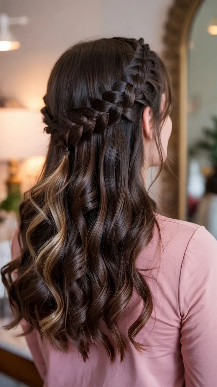 braids hairstyles - Romantic Braided Half Up Waves