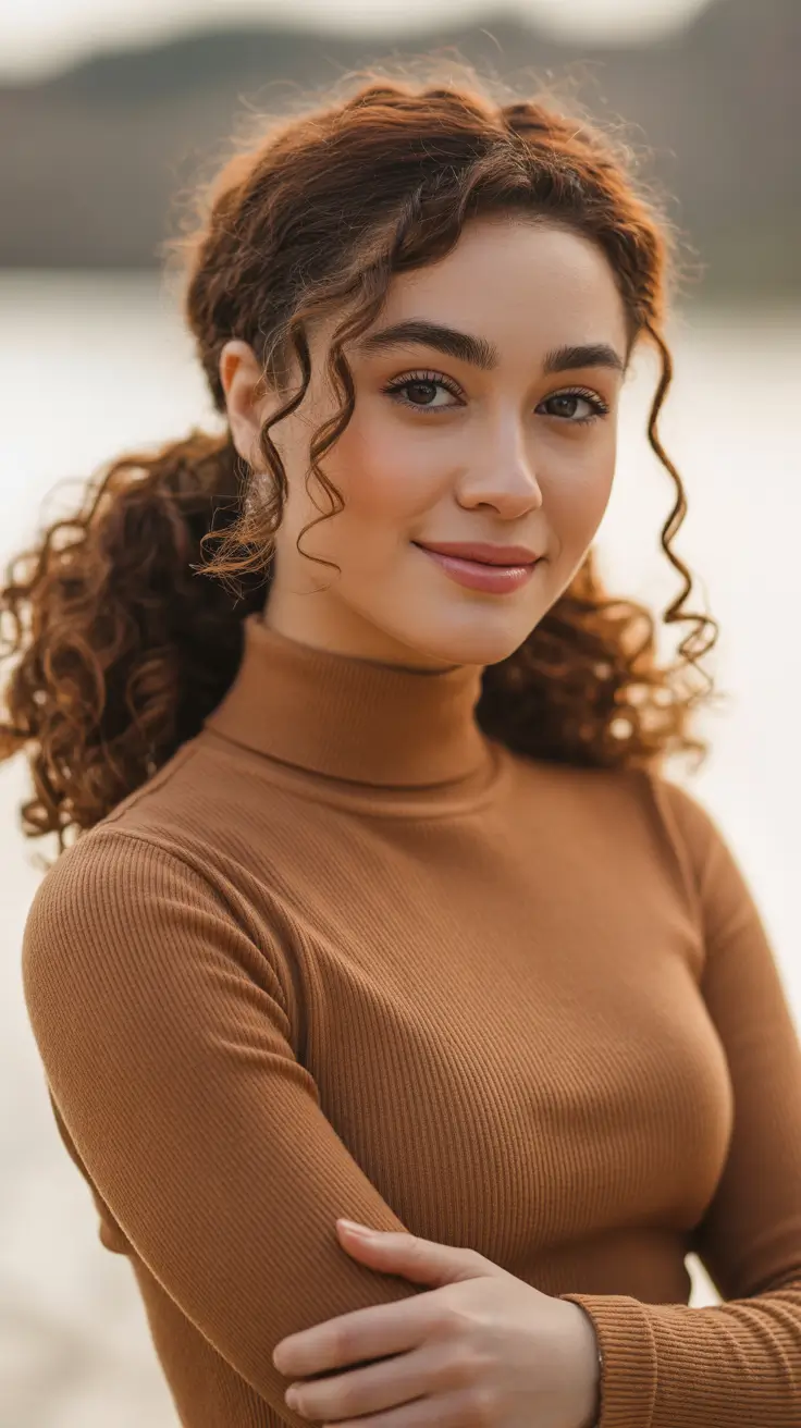 Cute curly hairstyles for women 2026 - Low Curly Ponytail With Soft Face Framing