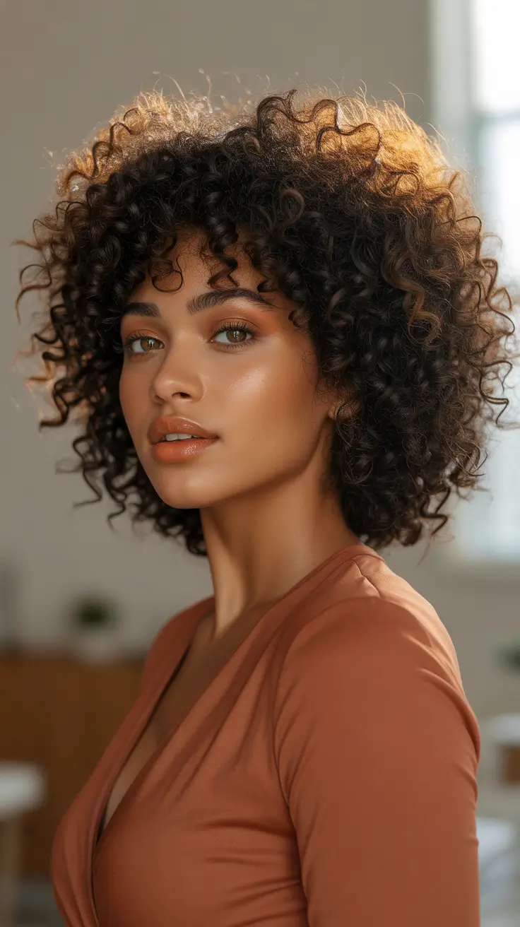 Cute curly hairstyles for women 2026 - Rounded Curly Bob With Luminous Texture