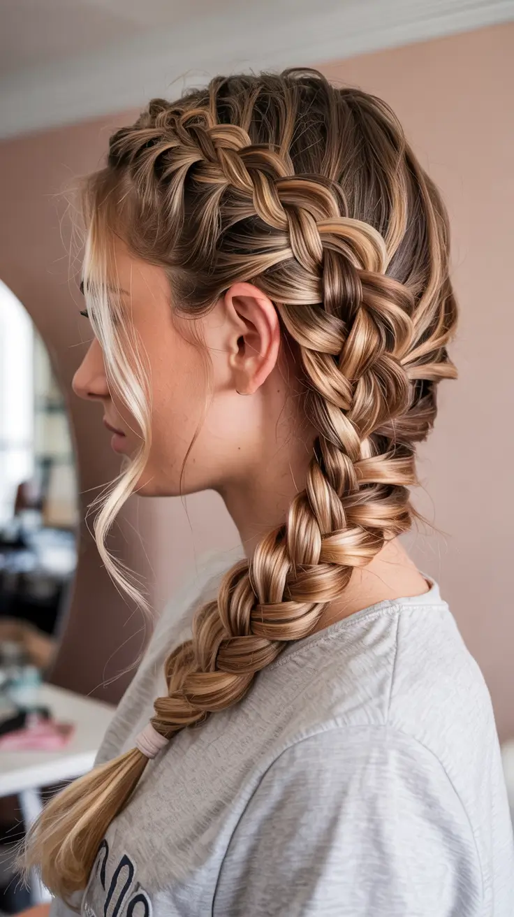 Cute hairstyle ideas 2026 Chunky Side Dutch Braid Statement