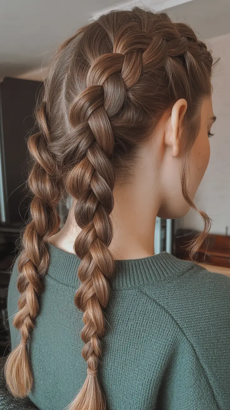 Cute hairstyle ideas 2026 Sporty Double Dutch Braids For Everyday