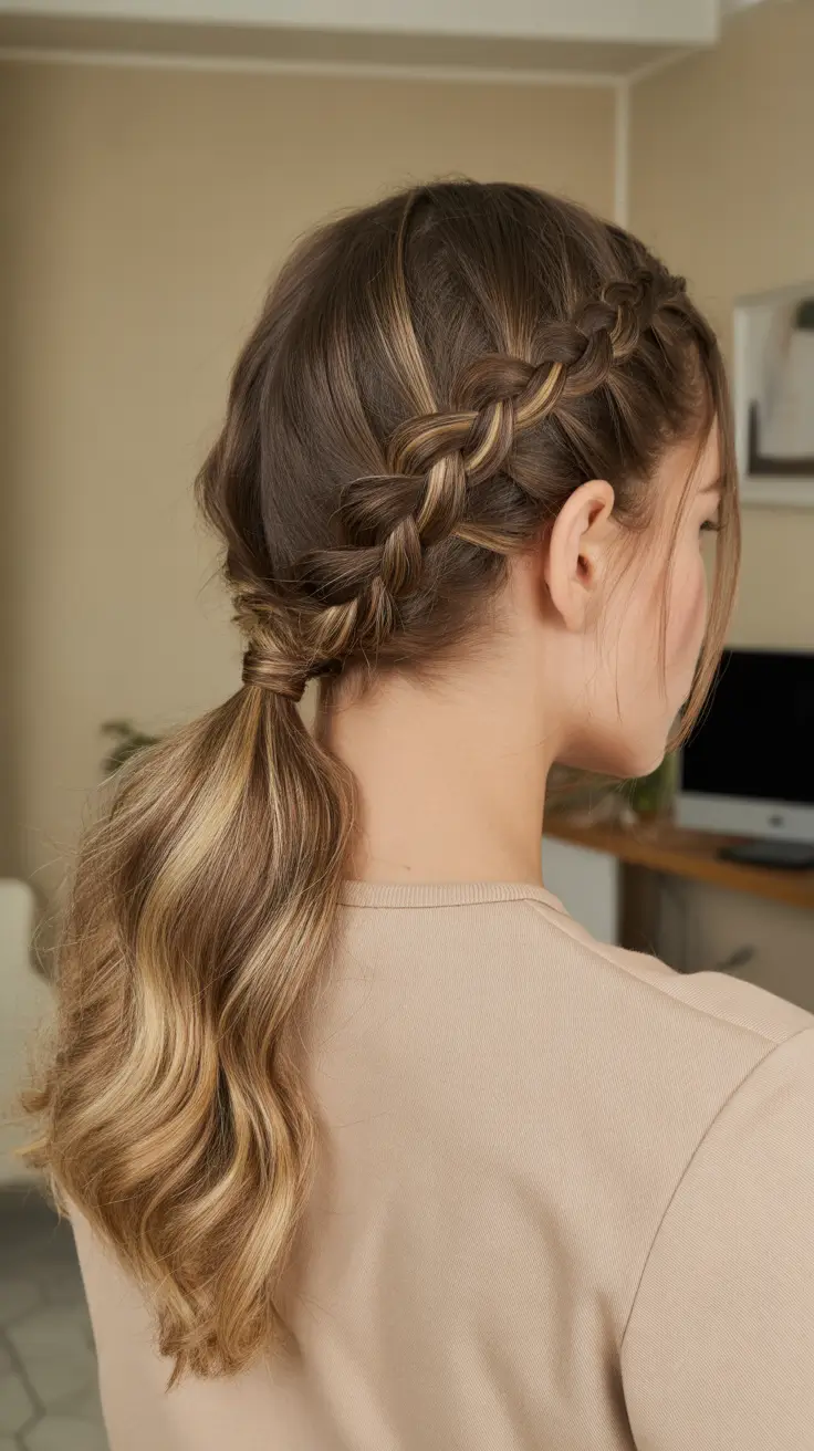 Cute hairstyle ideas 2026 Braided Side Wrap Ponytail