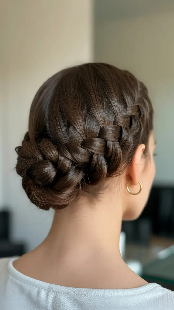 Cute hairstyle ideas 2026 Classic Braided Low Updo For Busy Days