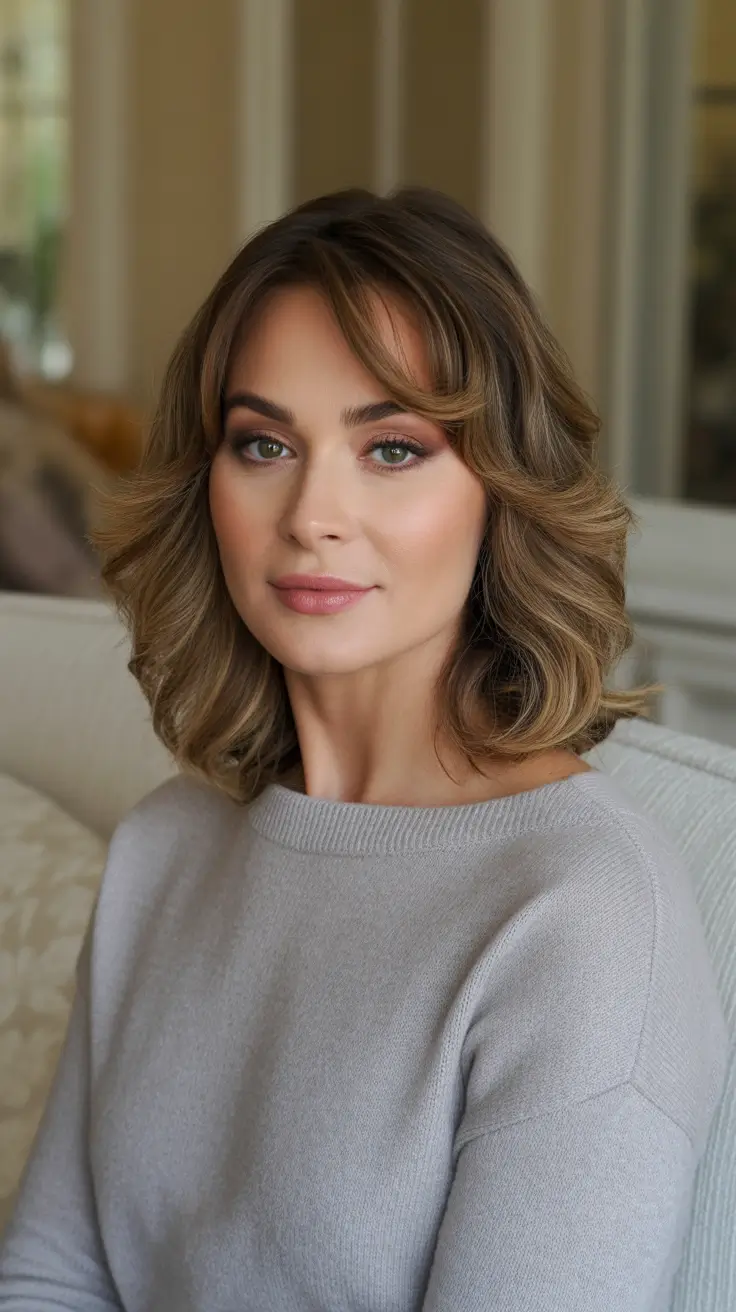 haircuts for women over 40 2026 - Soft Layered Bob With Curtain Bangs