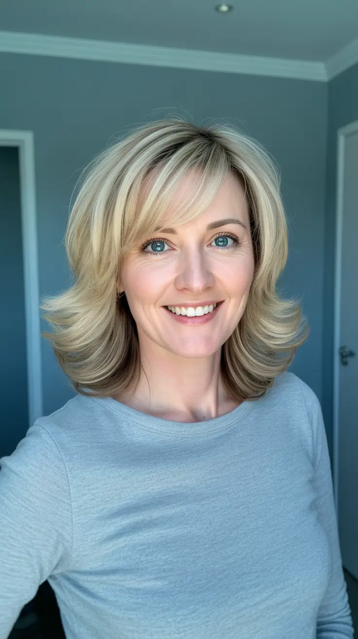 haircuts for women over 40 2026 - Feathered Blonde Volume Cut