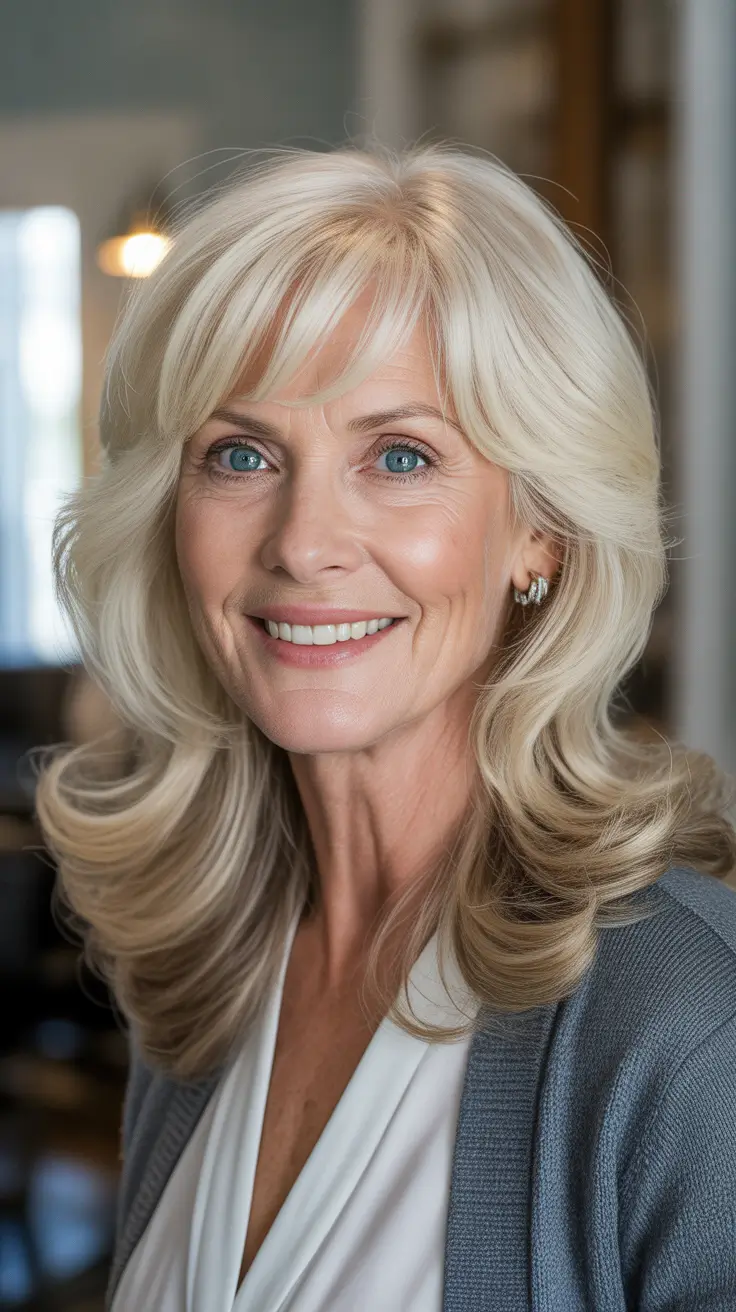 Best haircuts for women over 60 2026 Long Layered Shag For Soft Glamour