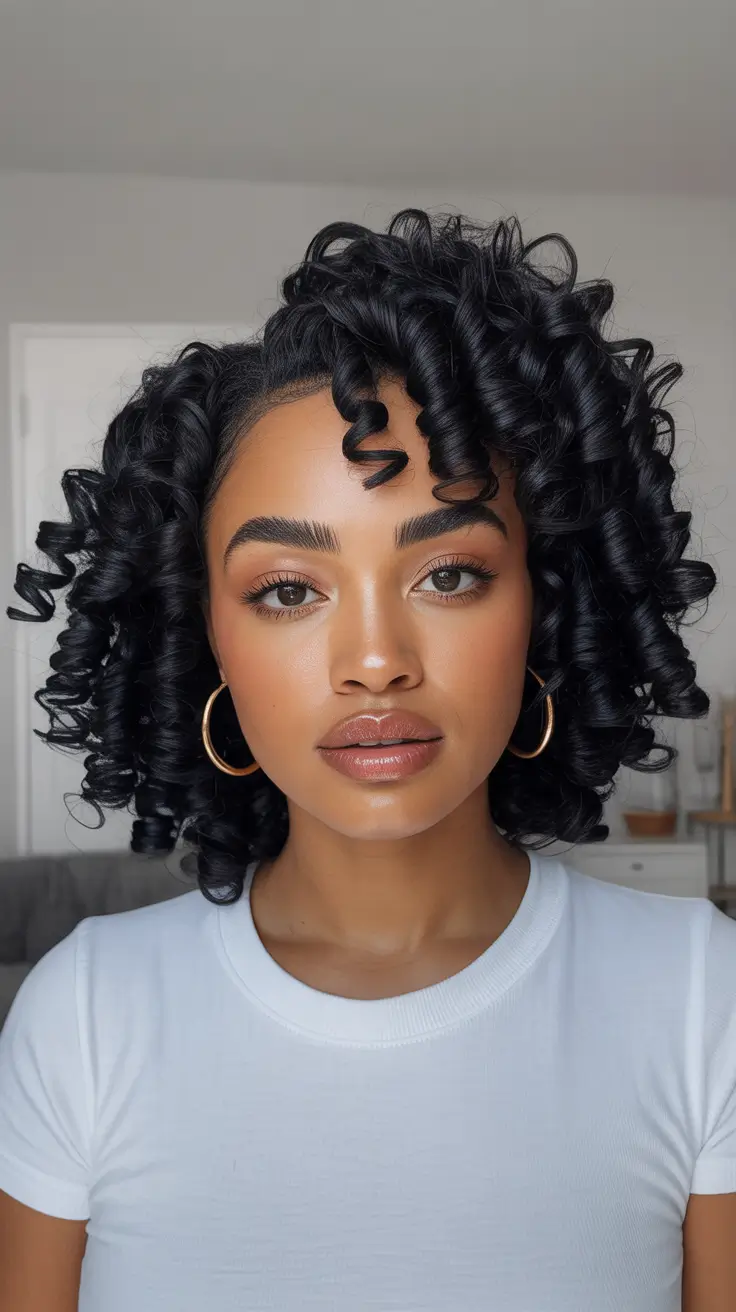 Trendy hairstyles for black women 2026 Defined Spiral Curls In Side Part Bob